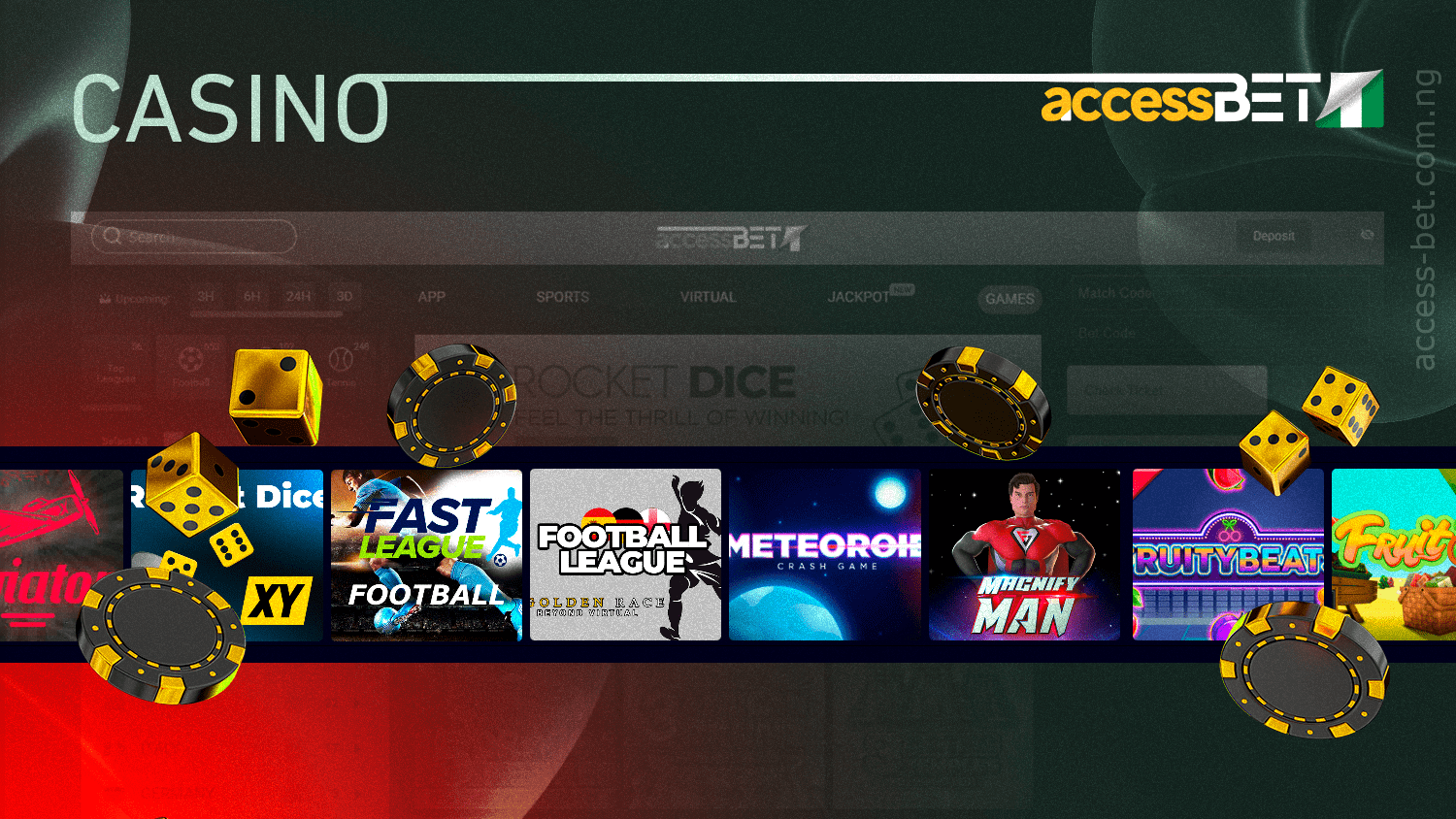 AccessBet Casino offers a variety of gambling games
