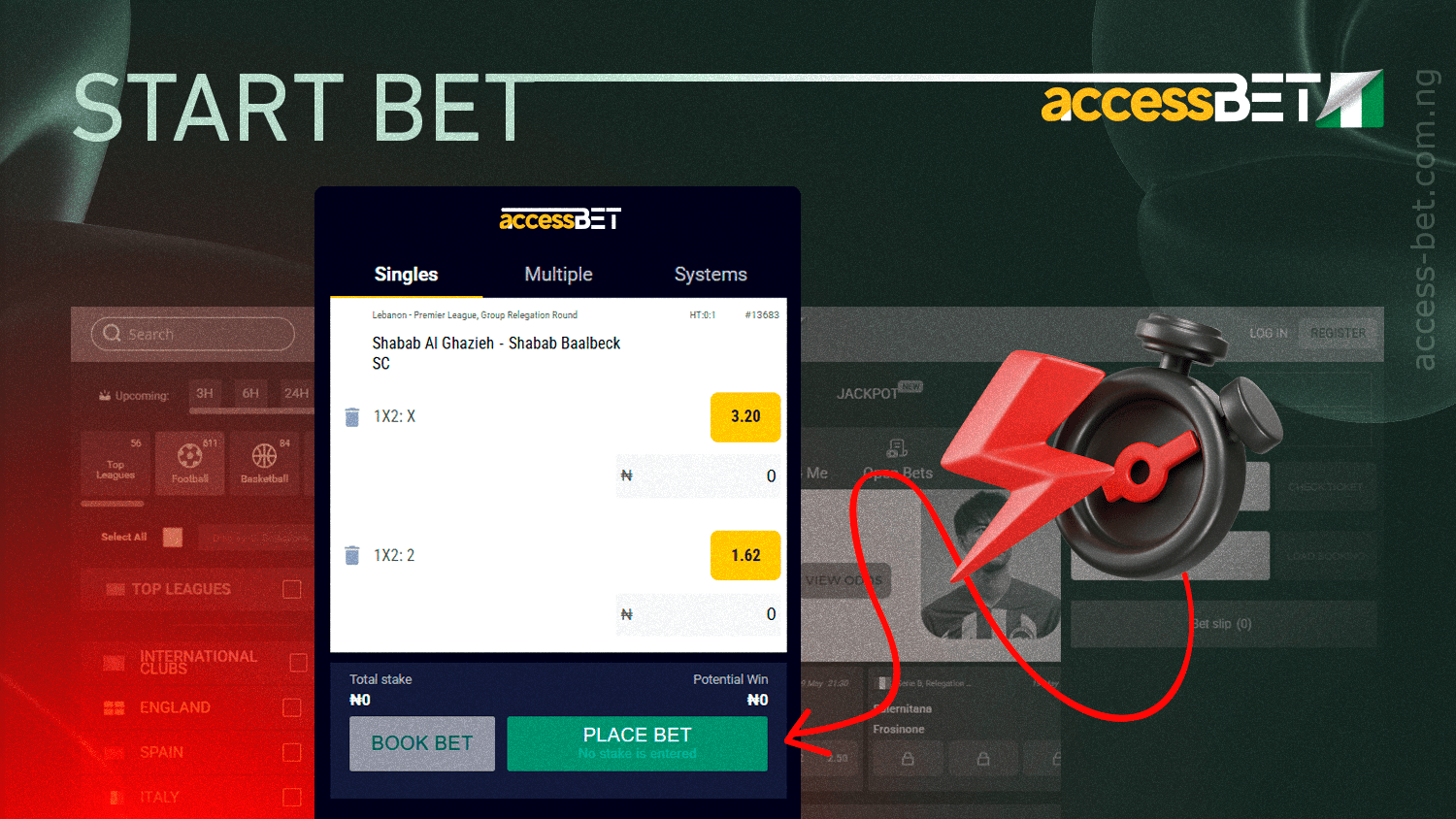 It is very easy to start betting at AccessBet
