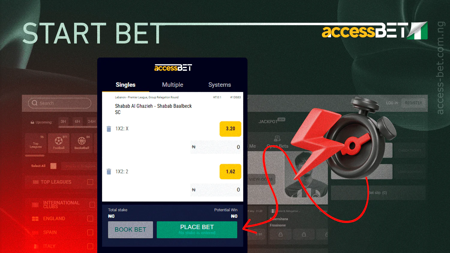 It is very easy to start betting at AccessBet